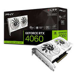 PNY RTX 4060 8GB OC VERTO White Dual Fan GDDR6X Graphics Card, DLSS 3