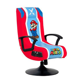 X-Rocker Super Mario Pedestal Folding Chair with 2.1 Audio Built-In Mario Gaming Chair