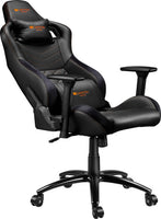 Canyon Nightfall GС-7 Gaming Chair, PU Leather, Cold Molded Foam, Metal Frame, Top Gun Mechanism, 3D Armrest, Class 4 Gas Lift,60mm Nylon Castor, Black & Orange Stitching