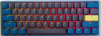 Ducky One Mini Daybreak Wired Mechanical Keyboard, Red Switch, Double, PBT Keycap, English Arabic Layout, Blue - Yellow