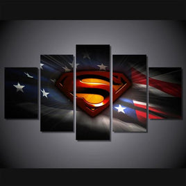 Custom Superman Art Wall Design 5 panel 35x60 35x80 35x100