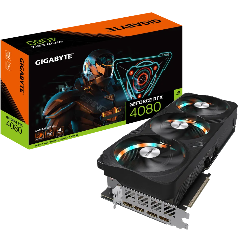 GIGABYTE GeForce RTX 4080 AERO OC Graphics Card, 16GB GDDR6X 256 bit  Memory, 2535 MHz Core