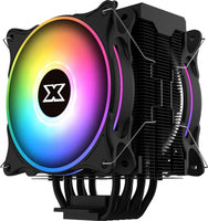 XigmaTek Windpower Pro Twin AT120 ARGB Fan&ARGB LED Top Cover,Reinforced Metal Backplate CPU Cooler - Black Anodize Finish