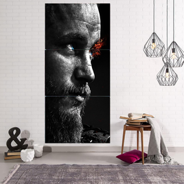 Vikings Ragnar Lothbrok 3pcs. Wall Art Canvas