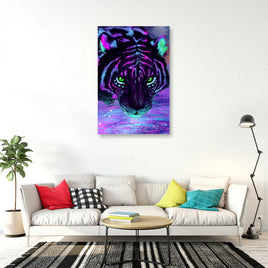 Tiger Purple Digital  Wall Art Canvas