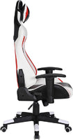 DS Sports PU Leather Gaming Chair, 2D Armrest, 3 Gas Lift, 180° Adjustable Angle, 350mm Nylon Base, Y9 Mechanism, Seat Mould Foam, Black / White / Red