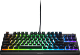 SteelSeries Apex 3 TKL Wired Membrane Gaming Keyboard, With 8 Zone RGB Backlighting, IP32 Water Resistant, Gaming Grade, US Layout, Black