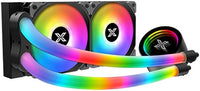 Xigmatek Neon Aqua 240 ARGB CPU Liquid Cooler, 240mm Radiator Support, 120mm Fan Size, 1800RPM Fan Speed, 82.2 CFM Air Flow, ARGB Tube, Support LGA 1700/1200/AM5/AM4 Socket, Black