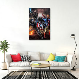 Marvel Thor, Captain America, Iron Man Wall Art Canvas