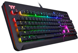 Thermaltake Level 20 RGB Black Aluminum Gaming Keyboard Cherry MX Blue Switches, 16.8 Million Color RGB, Voice Control, Razer Chroma Sync Compatible