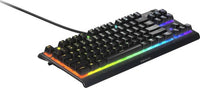 SteelSeries Apex 3 TKL Wired Membrane Gaming Keyboard, With 8 Zone RGB Backlighting, IP32 Water Resistant, Gaming Grade, US Layout, Black