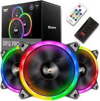 Aigo DR12 Pro Kit 3IN1 Pack 120mm RGB LED High Airflow Computer Case Compatible with ASUS Aura Sync
