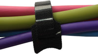 50 PCS Reusable Fastening Cable Ties, Microfiber Cloth Hook and Loop Cord Black