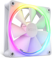 NZXT F120 RGB Fans - Advanced RGB Lighting Customization - Whisper Quiet Cooling - Triple (RGB Fan & Controller Included) - 120mm Fan - White