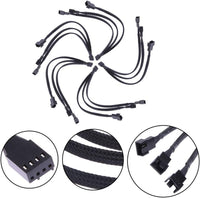 2Pc 1 to 3 Mainboard 4 PIN Fan Extension Cables Mainboard 4 PIN Power Cables Connectors Fan Splitter
