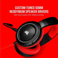 Corsair HS35 Stereo Gaming Headset , Memory Foam Earcups - Headphones Work with PC, Mac, Xbox One, PS4, Switch, iOS and Android — Red