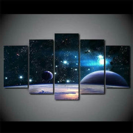Custom Galaxy Wall Art Design 5 panel 35x60 35x80 35x100 cm