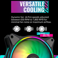 Cooler Master MasterFan 3N1 MF120 Halo ARGB - Dual Ring Addressable RGB Lighting, Case & Cooling Hybrid Fan Blade Design 3N1 with Controller