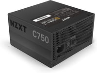 Nzxt C750 750 Watt Psu 80+ Gold Certified - Hybrid Silent Fan Control - Fluid Dynamic Bearings - Modular Design - Sleeved Cables - ATX Gaming Power Supply