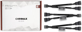 chromax.black, 4 Pin Y-Cables for PC Fans (Black)