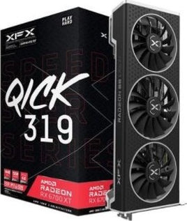XFX Speedster QICK319 AMD Radeon RX 6700 XT BLACK 12GB GDDR6, 192-Bit, HDMI 3 x DP, AMD RDNA 2, PCI Express 4.0