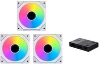 Lian Li SL-Infinity 120 RGB Uni Fan, Low Noise Level at High RPM, Triple Pack With Controller, White/Black