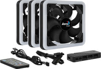 Aerocool Edge 14 Pro LED CPU Cooler, With Control Hub and Controller, Pack of 3 ARGB PWM 140mm Case Fans, Black