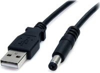 USB to Type M Barrel Cable - USB to 5.5mm 5V DC Cable - USB to Barrel Jack 5V DC Plug
