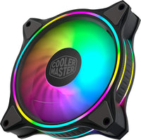 Cooler Master MasterFan 3N1 MF120 Halo ARGB - Dual Ring Addressable RGB Lighting, Case & Cooling Hybrid Fan Blade Design 3N1 with Controller