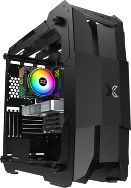 Xigmatek X7 Super Tower E-ATX Tempered Glass Gaming Case, 360mm Radiator, 120mm Fan Size, ARGB, Superior Airflow, Ventilation Chassis Design, Black/White
