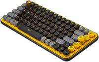 Logitech Pop Keys Wireless Mechanical Keyboard, With Customizable Emoji Keys, 10m Wireless Range, 3 Channels Easy-Switch, Bluetooth / USB Interface, UK English Arabic Layout, Blast Yellow