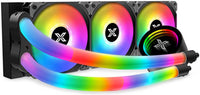 Xigmatek Neon Aqua 360 ARGB CPU Liquid Cooler, 360mm Radiator Support, 120mm Fan Size, 1800RPM Fan Speed, 82.2 CFM Air Flow, ARGB Tube, Support LGA 1700/1200/AM5/AM4 Socket, Black
