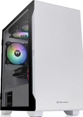 Thermaltake S100 Tempered Glass Computer Case, Micro-ATX Mini-Tower, With 120mm Rear Fan Pre-Installed, Up to 280mm Radiator Support, Glass Snow Edition