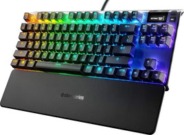 SteelSeries Apex 7 TKL Compact Mechanical Gaming Keyboard, OLED Smart Display, Linear Red Switch and Quiet, RGB Backlit