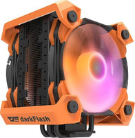 DarkFlash Ellsworth S2X Air ARGB CPU Cooler, 200W TDP, 73.87 Cfm Air Volume, Noise 27.2 dBA, 800-1800 RPM, Fluid Bearing, 120mm Fan Size, Heatsink, 4 Pin