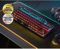 SteelSeries APEX 9 TKL Gaming Keyboard, Linear OptiPoint Optical Switches, 5 Custom Profiles, 100M Keypresses, Per Key RGB Illumination, US English, Black