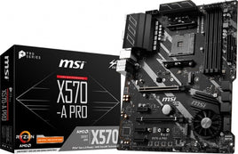 MSI X570-A PRO ATX DDR4 Motherboard, AMD AM4, Max Memory 128GB, X570 Chipset, PCIe 4.0, SATA 6Gb/s, M.2, USB 3.2 Gen 2, HDMI, ATX