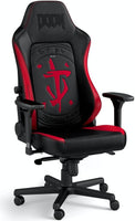 Noblechairs Hero Doom Edition Gaming Chair, 4D Armrests, Adjustable Lumbar Support, Class 4 Gas Lift, 60mm Casters, Max Load Up To 150kg, Aluminium Base, Black / Red