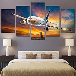 Custom Air Plane Wall Art Design  5 panel 35x60 35x80 35x100 cm