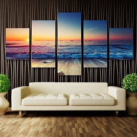 Custom Ocean Sea Wall art design 5 panel 35x60 35x80 35x100 cm