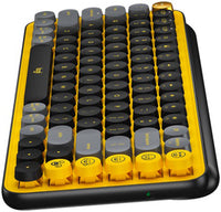 Logitech Pop Keys Wireless Mechanical Keyboard, With Customizable Emoji Keys, 10m Wireless Range, 3 Channels Easy-Switch, Bluetooth / USB Interface, UK English Arabic Layout, Blast Yellow