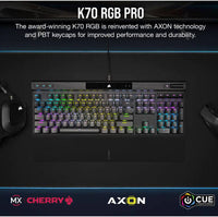 Corsair K70 RGB Pro Mechanical Wired Keyboard, Cherry MX Red Switch, PBT Double Shot Keycaps, Soft Touch Palm Rest, Black/White