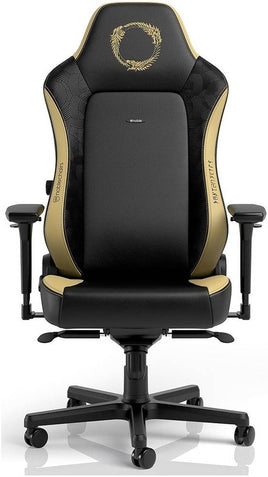 Noblechairs HERO The Elder Scrolls Online Edition Synthetic Leather Gaming Chair, 4D Armrset, Adjustable Lumbar Support, Supports Up to 150kg, 60mm Castors Wheels, Black-Gold