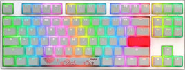 Ducky One 2 TKL Cherry RGB Red Switch Keyboard, Type-C USB Interface, PBT Keycap, English Arabic Layout, White
