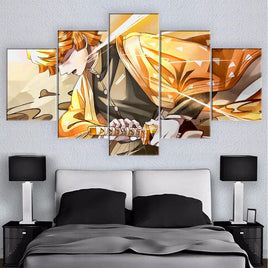 Custom Demon Slayer Wall Art Design 5 panel 35x60 35x80 35x100 cm